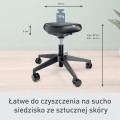Stołek ergonomiczny Leitz Ergo z wygodnym siedziskiem, na kółkach - Czarny www.asan.com.pl