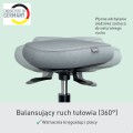 Stołek Leitz Ergo Active, z wygodnym siedziskiem do balansowania, na kółkach - Szaro-czarny www.asan.com.pl