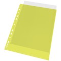 Koszulki na dokumenty Esselte - format A4 / 55mic / opk 10szt, krystaliczne - żółty  www.asan.com.pl