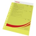 Koszulki na dokumenty Esselte - format A4 / 55mic / opk 10szt, krystaliczne - żółty  www.asan.com.pl