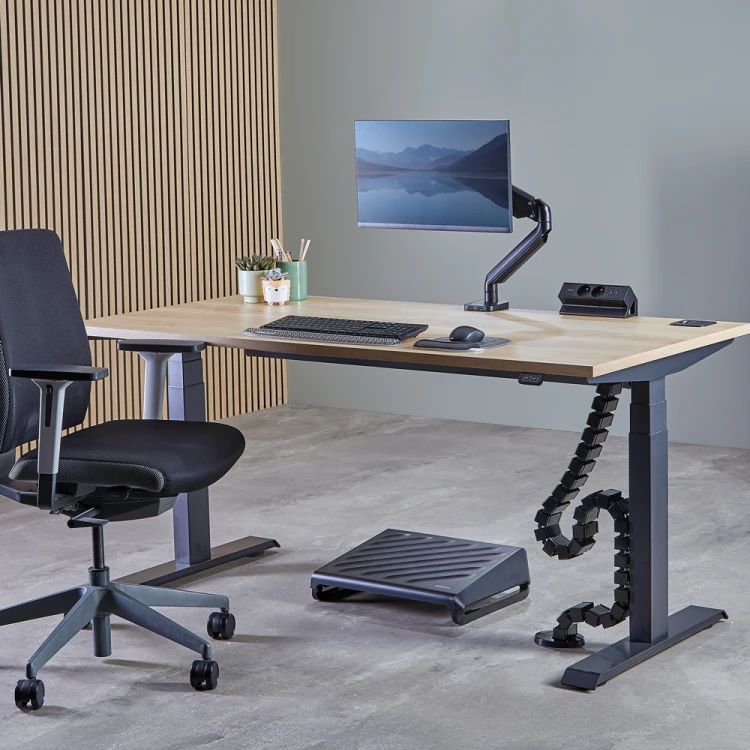 Organizator kabli, osłona kabli Fellowes CableSpine ze zintegrowanym magnesem do biurek z regulacją wysokości - CZARNY  www.asan.com.pl