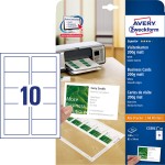 Wizytówki do druku Quick & Clean Avery C32011-10 / 85 x 54 mm, 100 szt., 10 arkuszy, 200 g, matowe - biały