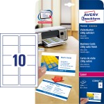 Wizytówki do druku dwustronne Quick & Clean Avery C32016-25 / 85 x 54 mm, 250 szt., 25 arkuszy, 220 g, satynowane - śnieżnobiałe