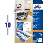Wizytówki do druku z mikroperforacją Avery C32010-25 /  85 x 54 mm, 250 szt., 25 arkuszy, 185 g, matowe - biały