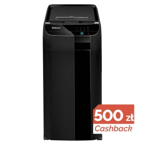 Niszczarka Fellowes AUTOMAX 450C ścinki 4x38mm P-4 # 3 lata gwarancji + olej Fellowes 355ml # Promocja CashBack 500zł - zwrot od Fellowes # Promocja CashBack 500zł - zwrot od Fellowes  