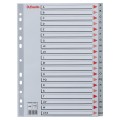 Przekładki alfabetyczne na dokumenty Esselte - zadrukowane alfabetycznie indeksy (A-Z) format A4 - szary_www.asan.com.pl