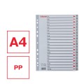 Przekładki alfabetyczne na dokumenty Esselte - zadrukowane alfabetycznie indeksy (A-Z) format A4 - szary_www.asan.com.pl
