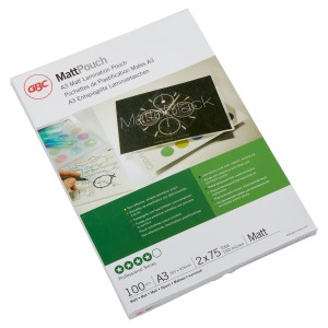 Folia do laminacji matowa GBC Matt™, format A3, 2x75 mikronów - opakowanie 100 sztuk