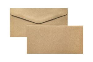 Baza do zaproszeń , kartek, karnetów 100x205mm + koperta DL, Kraft Ciemnobeżowy - opakowanie 5 sztuk