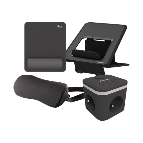 Zestaw ergonomiczny Fellowes – Breyta™ + Ampra™ - CZARNY # 5 lat gwarancji_www.asan.com.pl