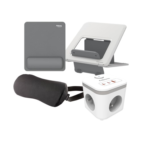 Zestaw ergonomiczny Fellowes – Breyta™ + Ampra™ - BIAŁY # 5 lat gwarancji_www.asan.com.pl
