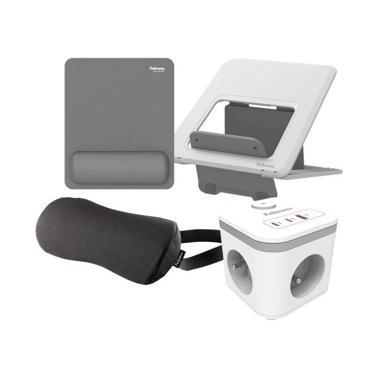 Zestaw ergonomiczny Fellowes – Breyta™ + Ampra™ - BIAŁY # 5 lat gwarancji_www.asan.com.pl