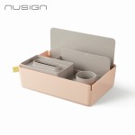 Organizer/pojemnik na biurko do przechowywania 3w1 Deli Nusign ENS135-P, szerokość 31,5 cm, różowy - opakowanie 1 sztuka