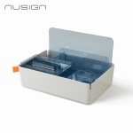 Organizer/pojemnik na biurko do przechowywania 3w1 Deli Nusign ENS135-G, szerokość 31,5 cm, szary - opakowanie 1 sztuka