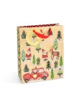 Torebka / torebki ozdobne prezentowe Mikołaj rozmiar L 32x12x26 cm - opakowanie  5 sztuk
