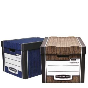 Fellowes pudło archiwizacyjne Woodgrain granatowe - opk 10szt - pudło ze zdejmowanym wiekiem www.asan.com.pl