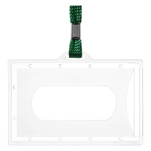 Identyfikator Holder z taśmą ZIELONĄ / opk 50szt